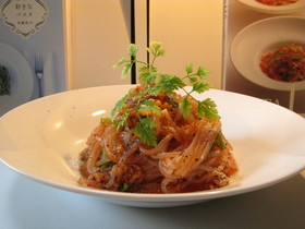 ~簡単・しらたきのトマトソースパスタ~