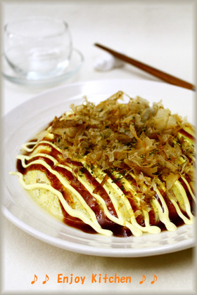 レンジで簡単♪粉なし!豆腐入りお好み焼き