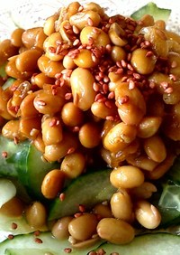 食べる大豆ドレッシングのキュウリサラダ