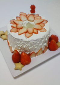簡単なシフォンケーキをお祝いケーキに！