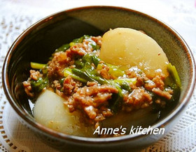 簡単!かぶの挽肉トロトロあんかけ