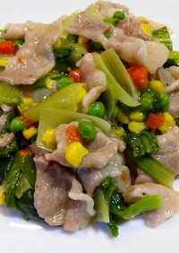 レンチン４分♫豚肉とチンゲン菜の中華炒め