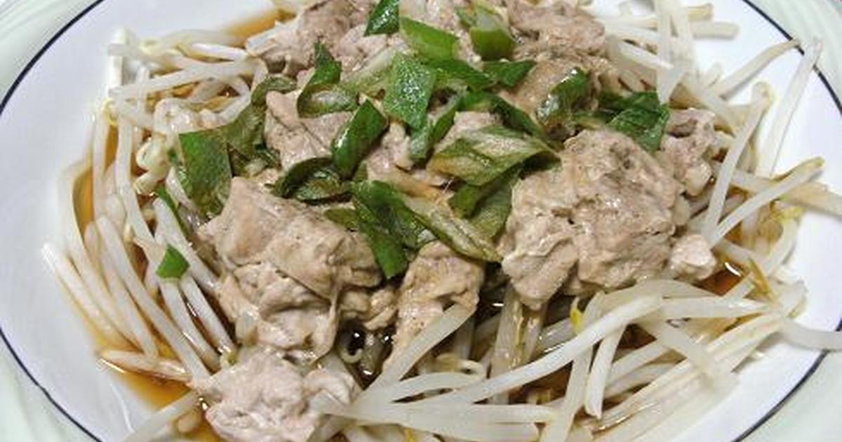 レンジで簡単!豚肉ともやしのレンジ蒸し by こもりんあここ 【クックパッド】 簡単おいしいみんなのレシピが355万品