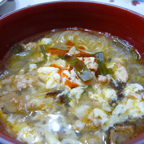 簡単☆酸辣（サンラー）春雨スープ