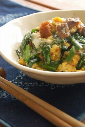 味付けなし!さんまの蒲焼とニラの卵とじ♪