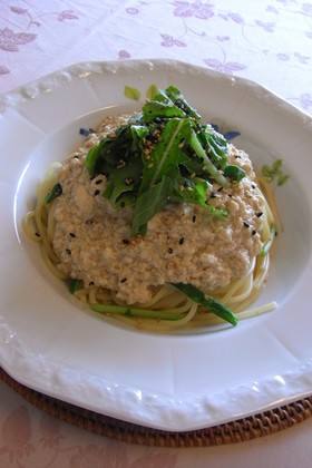 しょうがの香る♪お豆腐ソースの和風パスタ