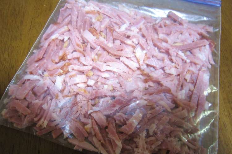 細切りベーコン 彡まとめて冷凍保存 レシピ 作り方 By 矢切のねぎちゃん クックパッド 簡単おいしいみんなのレシピが364万品