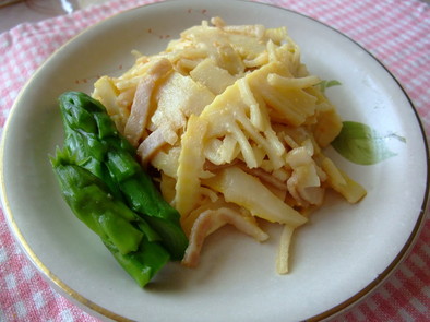 筍とベーコンの味噌マヨ炒めの写真