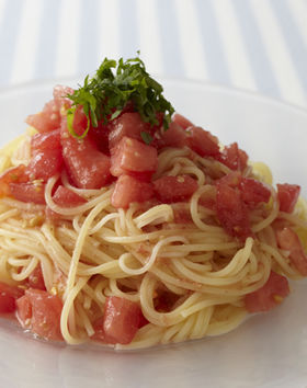 スゴだれで和風冷製トマトパスタ