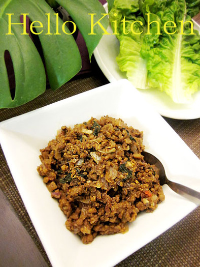 タイ風ひき肉のレタスラップの写真