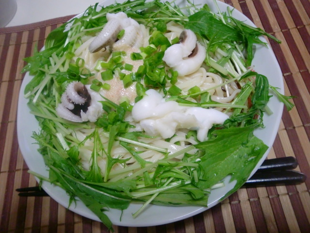 明太マヨ&イカのサラダうどんの画像