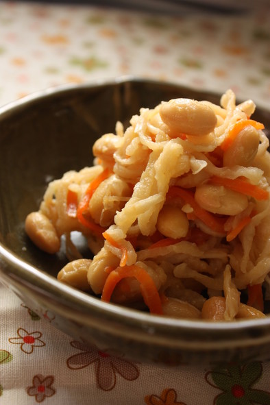大豆と切干大根の生姜味噌炒め☆の写真