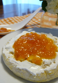 カラメルオレンジジャムとチーズのマフィン
