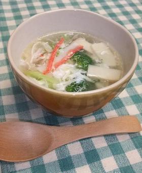かにかまとブロッコリーの中華スープ