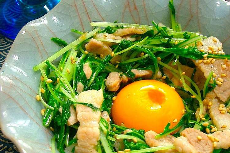 おつまみに 水菜と豚バラのバター巣ごもり レシピ 作り方 By ママdeko クックパッド 簡単おいしいみんなのレシピが352万品