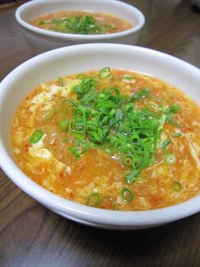 ダシダで簡単！キムチと玉子のトロミスープの写真