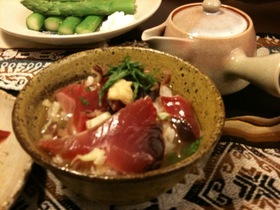 絶品!うちの定番、お刺身茶漬け居酒屋風