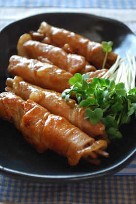 豚肉ごぼうロール焼き