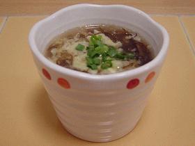 ふわふわ卵ともずくのスープ