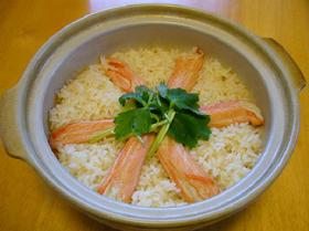 土鍋でかにごはん