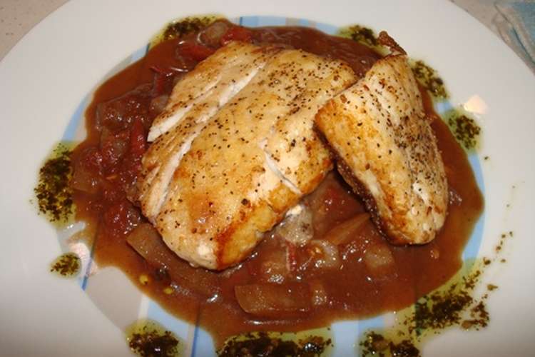 スズキのグリル バルサミコトマトソース レシピ 作り方 By もーたん２２ クックパッド 簡単おいしいみんなのレシピが352万品