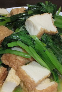 小松菜と厚揚げの簡単ごま油炒め