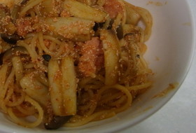 食べるラー油で明太子パスタ