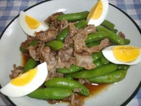 豚肉とスナップエンドウの炒め物