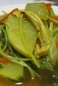 余り野菜と大根の鶏カレー煮