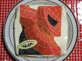 「スパイダーマン」のバースデイケーキ