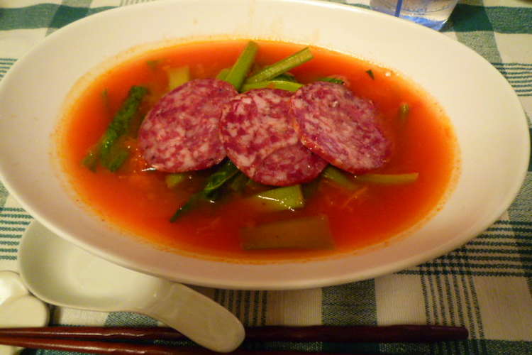 トマトとさらみが美味しいスープ レシピ 作り方 By Jessiemom クックパッド