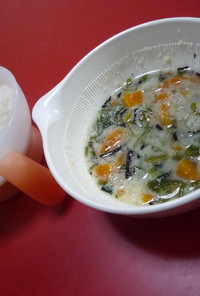 簡単！離乳食中期～☆高野豆腐と海藻＆野菜