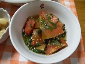 青いトマトの甘酢漬け