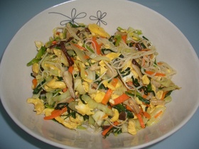 辛すぎた野菜炒めを救済そーめんチャンプル