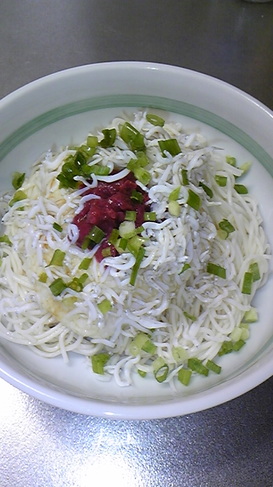 しらす梅とろろぶっかけ素麺