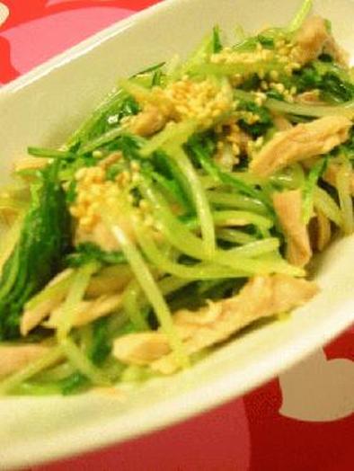 ハリハリ水菜と鶏肉の中華サラダの写真