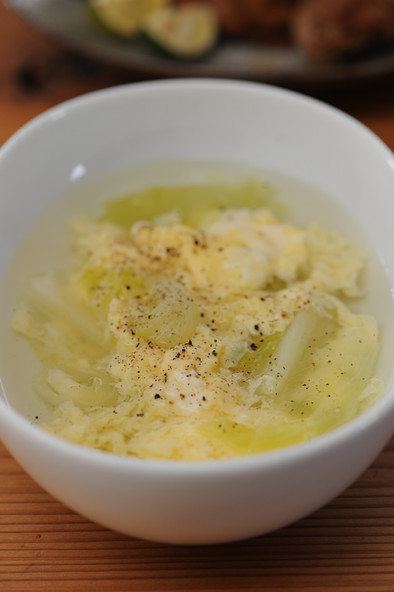 レタスと卵の簡単さっぱりスープの写真