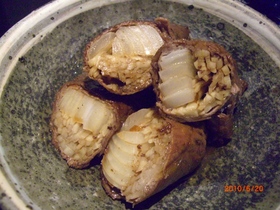 新生姜と玉ねぎの牛肉巻き(すき焼き風)