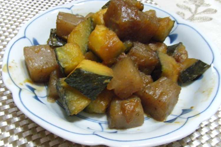 かぼちゃとこんにゃくの甘辛煮 レシピ 作り方 By みんとれもねーど クックパッド 簡単おいしいみんなのレシピが358万品