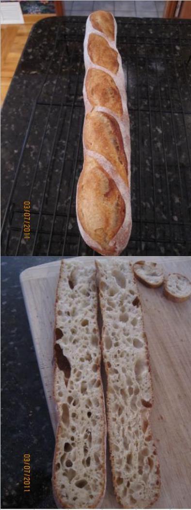 暇人のフランスパン焼きの写真