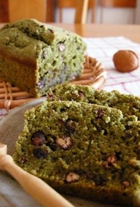 緑茶香る小豆のケーキ