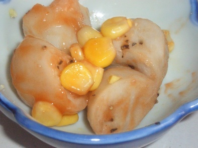 里芋の　ケチャップ和えの写真