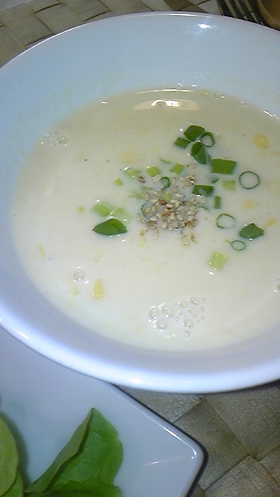 コーンの豆乳スープの写真