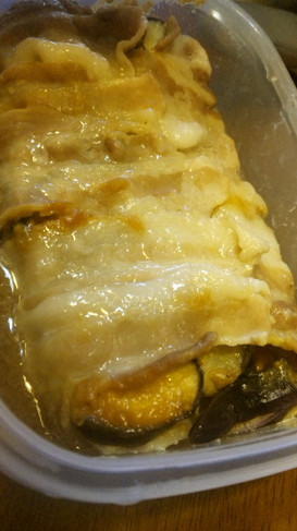 豚バラ・ナス・キャベツの重ね蒸し 味噌味