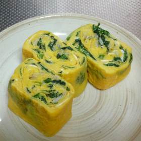お弁当に!しらすとほうれん草の卵焼き