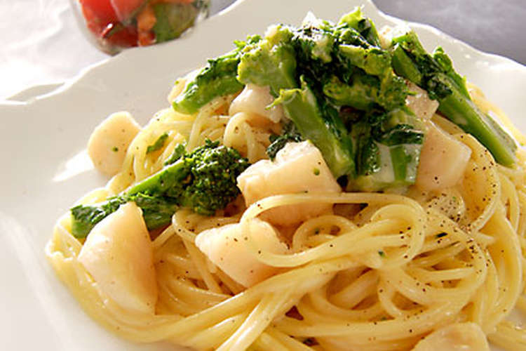 ホタテと菜の花のクリームソースパスタ レシピ 作り方 By Hmaruuo クックパッド