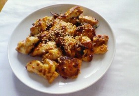鶏肉の豆板醤味噌炒め