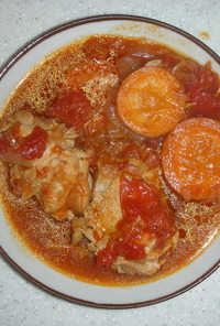 活力鍋で簡単鶏肉のトマト煮
