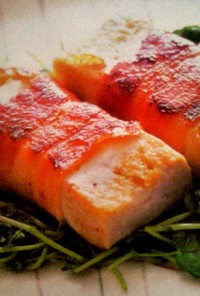 豆腐ベーコン巻きステーキ