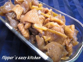 鶏皮とこんにゃくの甘辛煮